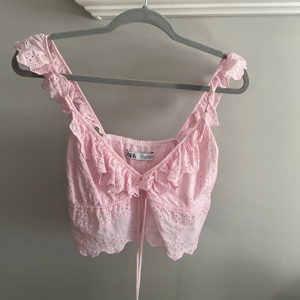 Zara Light pink cropped tank